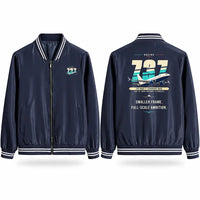 Thumbnail for Boeing 737 MAX 7 Stylish Jackets - Baseball Collar - Original - Navy Blue