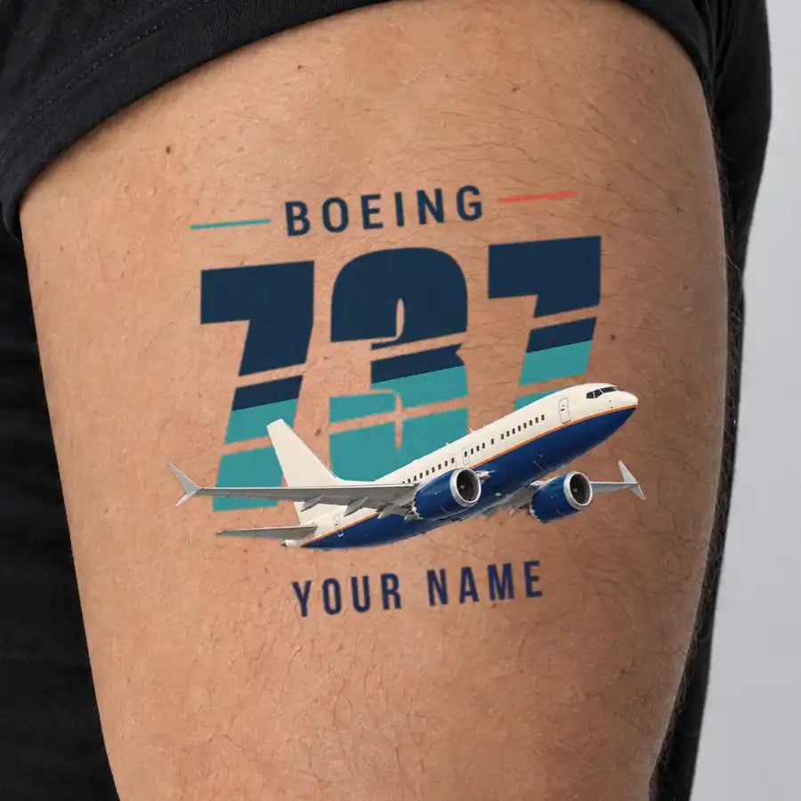 Boeing 737 MAX 7 - Tattoo - Original + Name - Man
