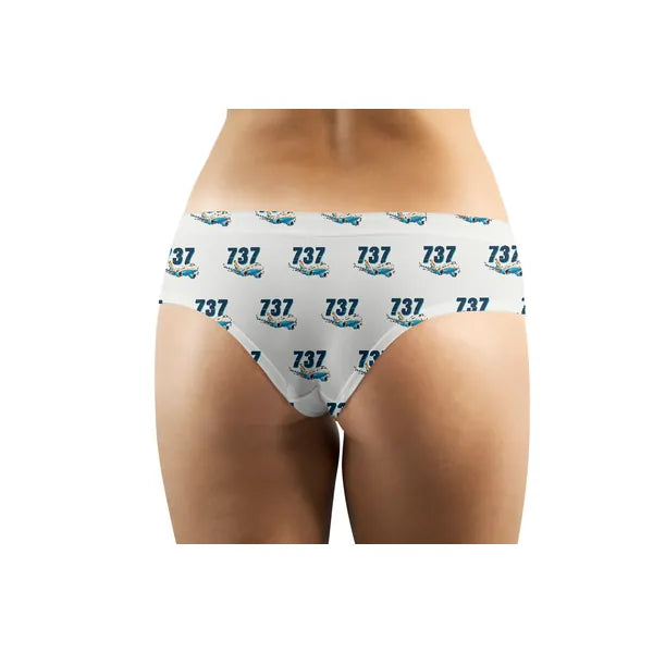Boeing 737 MAX 7 - Women Panties - Cartoon Pattern - White - Back