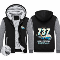 Thumbnail for Boeing 737 MAX 7 Zipped Sweatshirts - Cartoon - Black & Gray