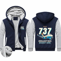 Thumbnail for Boeing 737 MAX 7 Zipped Sweatshirts - Cartoon - Navy & Gray