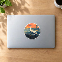 Thumbnail for Boeing 737 MAX 8 - 3D + Name - Circle Sticker - MacBook