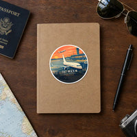 Thumbnail for Boeing 737 MAX 8 - 3D + Name - Circle Sticker - Notebook