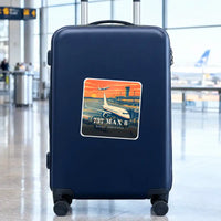 Thumbnail for Boeing 737 MAX 8 - 3D - Square Sticker - Suitcase