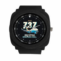 Thumbnail for Boeing 737 MAX 8 - Cartoon - Rubber Strap - Black