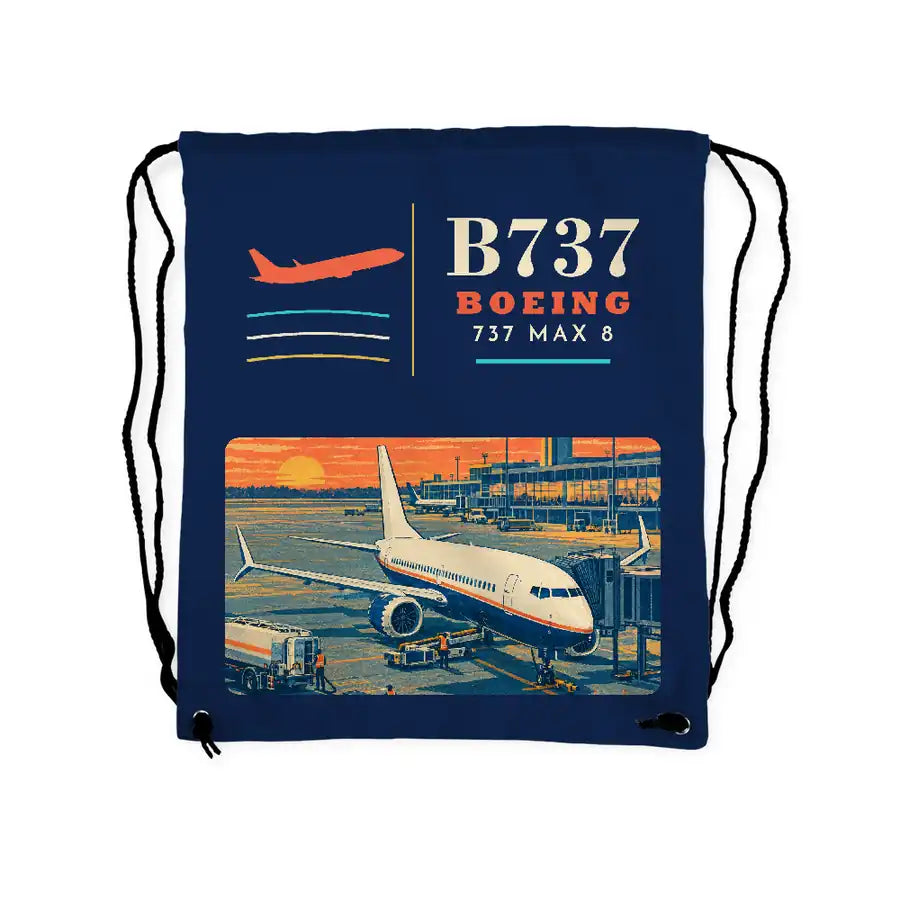 Boeing 737 MAX 8 - Drawstring Bag - Classic - Dark Blue