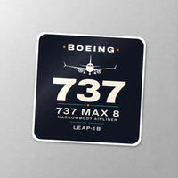 Thumbnail for Boeing 737 MAX 8 - Heritage - Square Sticker - Close-up