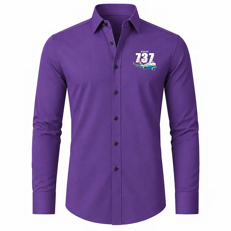 Boeing 737 MAX 8 - Long Sleeve Shirt - Cartoon - Purple