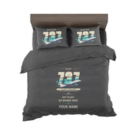 Thumbnail for Boeing 737 MAX 8 - Original + Name - Bedding Set - Black