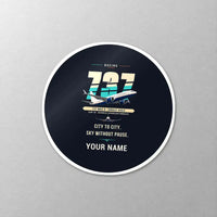Thumbnail for Boeing 737 MAX 8 - Original + Name - Circle Sticker - Close-up