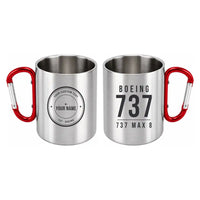 Thumbnail for Boeing 737 MAX 8 - Outdoors Mug - Tag + Name - Red