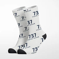 Thumbnail for Boeing 737 MAX 8 - Socks - White + Name