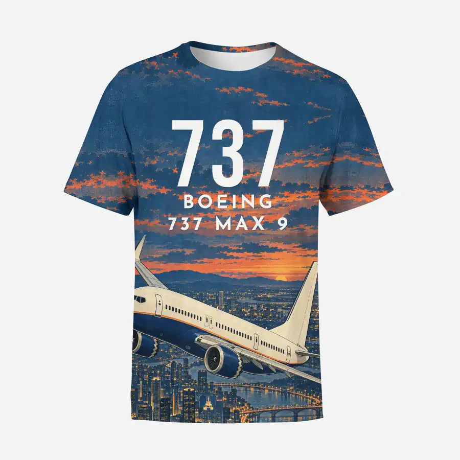 Boeing 737 MAX 9 3D All-Over Print Clothing - T-Shirt - 3D