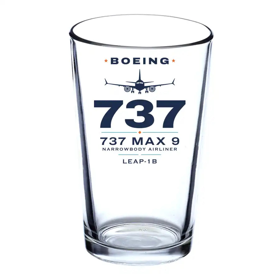Boeing 737 MAX 9 - Heritage - Beer & Water Glass
