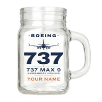 Thumbnail for Boeing 737 MAX 9 - Heritage + Name - Cocktail Glass (Mason Jar)