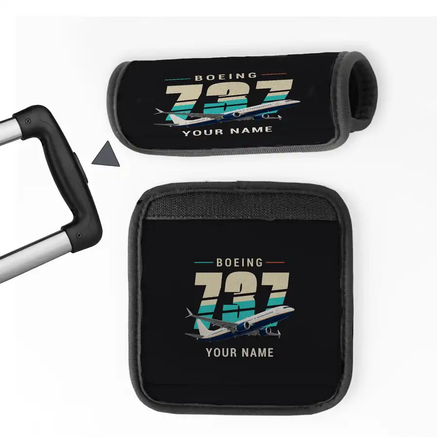 Boeing 737 MAX 9 - Original + Name - Luggage Handle Cover - Black