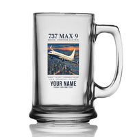 Thumbnail for Boeing 737 MAX 9 - Poster + Name - Beer Glass with Holder