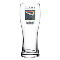 Thumbnail for Boeing 737 MAX 9 - Poster + Name - Pilsner Beer Glass