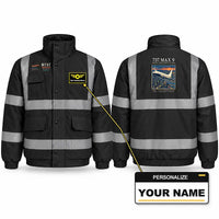 Thumbnail for Boeing 737 MAX 9 Reflective Winter Jackets - Poster + Name - Black