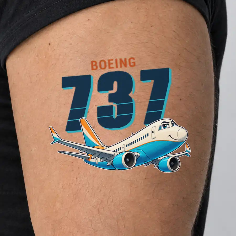 Boeing 737 MAX 9 - Tattoo - Cartoon - Man