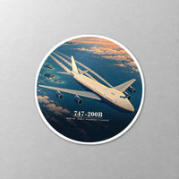 Thumbnail for Boeing 747-200B - 3D - Circle Sticker - Close-up