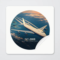 Thumbnail for Boeing 747-200B - 3D - Circle Sticker - Peel