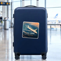 Thumbnail for Boeing 747-200B - 3D + Name - Square Sticker - Suitcase