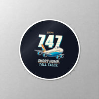 Thumbnail for Boeing 747-200B - Cartoon - Circle Sticker - Close-up