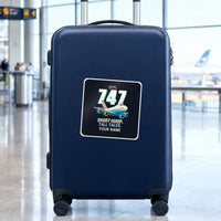 Thumbnail for Boeing 747-200B - Cartoon + Name - Square Sticker - Suitcase