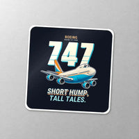 Thumbnail for Boeing 747-200B - Cartoon - Square Sticker - Close-up