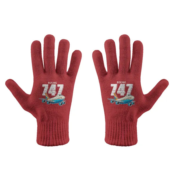 Boeing 747-200B - Gloves - Full - Cartoon - Red