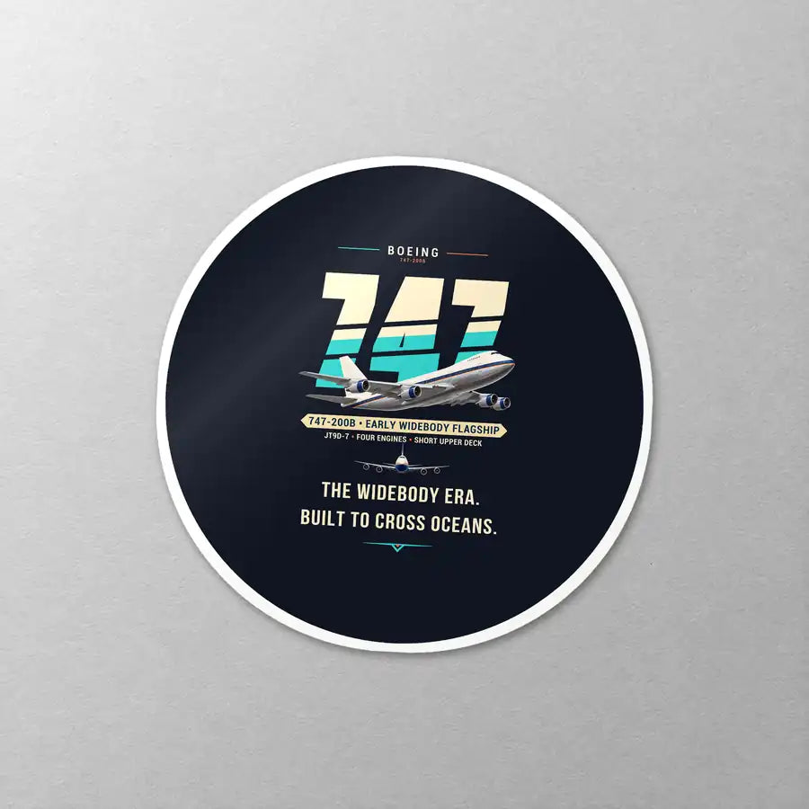 Boeing 747-200B - Original - Circle Sticker - Close-up
