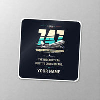 Thumbnail for Boeing 747-200B - Original + Name - Square Sticker - Close-up