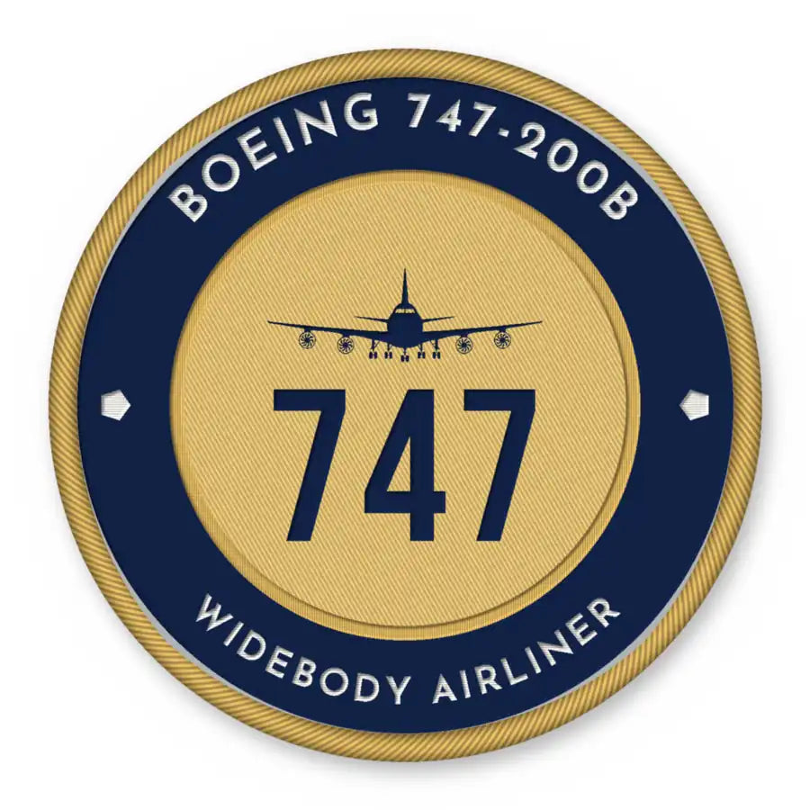 Boeing 747-200B Patches - Circle - Navy Gold