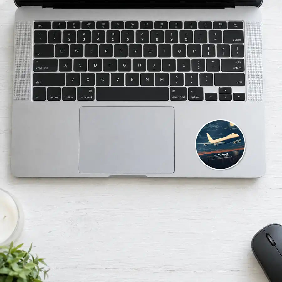 Boeing 747-200F - 3D - Circle Sticker - Laptop