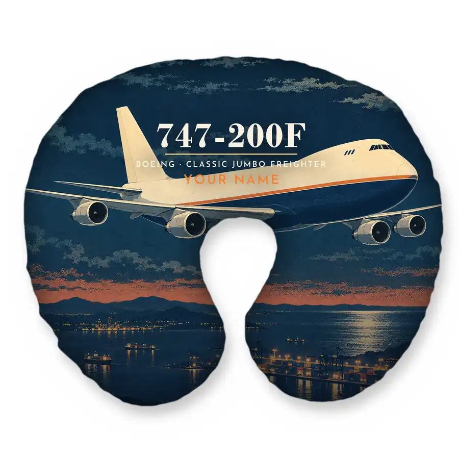 Boeing 747-200F - 3D + Name - Travel Pillow