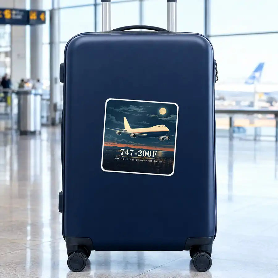 Boeing 747-200F - 3D - Square Sticker - Suitcase