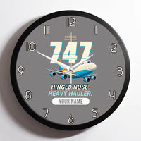Thumbnail for Boeing 747-200F - Cartoon + Name - Framed - Gray