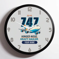Thumbnail for Boeing 747-200F - Cartoon + Name - Framed - Light Gray