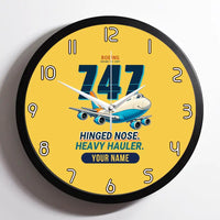 Thumbnail for Boeing 747-200F - Cartoon + Name - Framed - Yellow