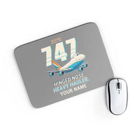 Thumbnail for Boeing 747-200F - Cartoon + Name - Mouse Pad - Gray