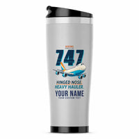 Thumbnail for Boeing 747-200F - Cartoon + Name - Stainless Steel (No Holder) - Light Gray