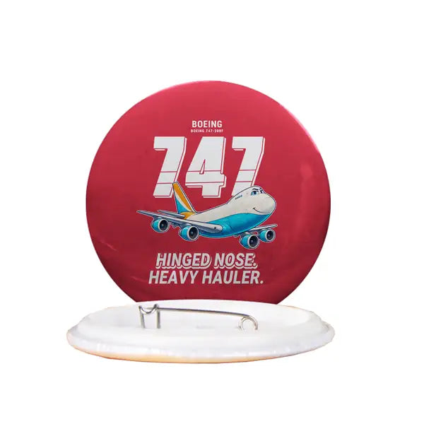 Boeing 747-200F - Cartoon - Pin - Red
