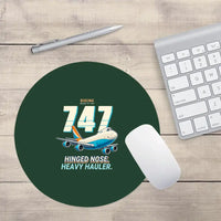 Thumbnail for Boeing 747-200F - Cartoon - Round Mouse Pad - Dark Green