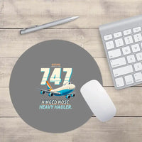 Thumbnail for Boeing 747-200F - Cartoon - Round Mouse Pad - Gray
