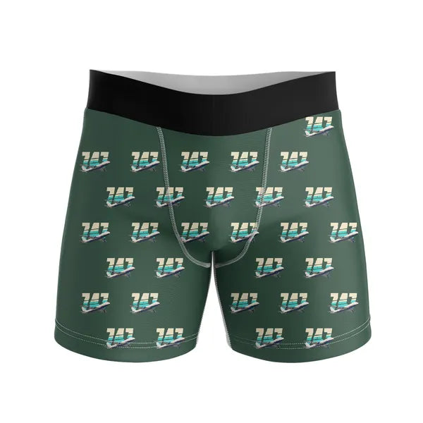 Boeing 747-200F - Men Boxers - Original Pattern - Dark Green
