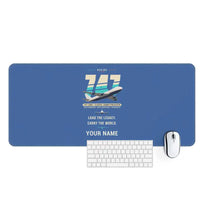 Thumbnail for Boeing 747-200F - Original + Name - Desk Mat - Blue