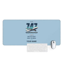 Thumbnail for Boeing 747-200F - Original + Name - Desk Mat - Light Blue