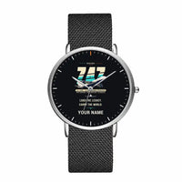 Thumbnail for Boeing 747-200F - Original + Name - Slim Mesh - Silver and Black Stainless Steel Strap
