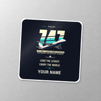 Thumbnail for Boeing 747-200F - Original + Name - Square Sticker - Close-up